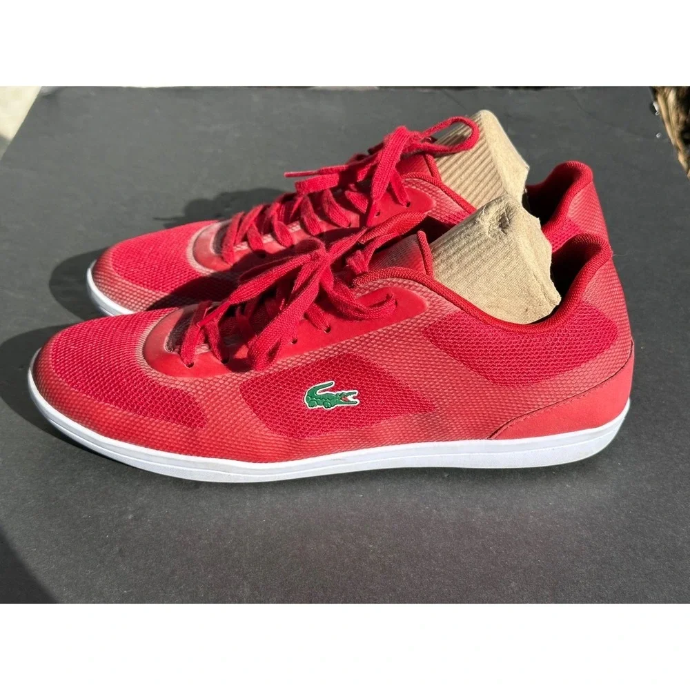 Lacoste Court Minimal‎ Sport Red Mesh Lace Up Sneakers Men's Size 11